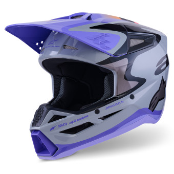 Motocross Alpinestars Jettson S-M3 Gray Purple Black Glossy