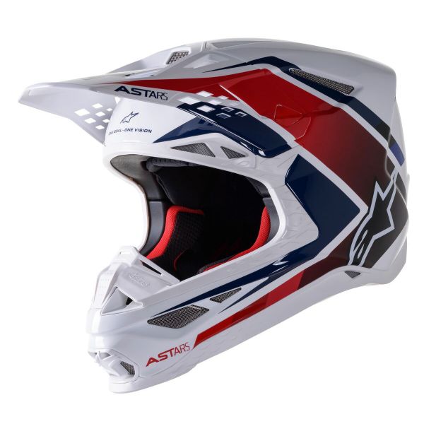 Motocross Alpinestars S-M10 Carbon Meta 2 White Red Blue