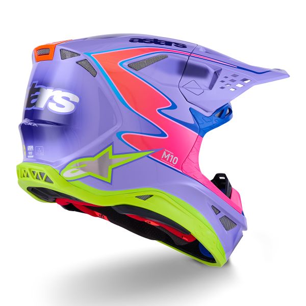Alpinestars S-M10 Jett Lawrence R01 Purple Pink FL Yellow Fluo Glossy