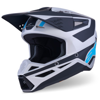 Motocross Alpinestars S-M3 Heat Silver Blue Black Matt