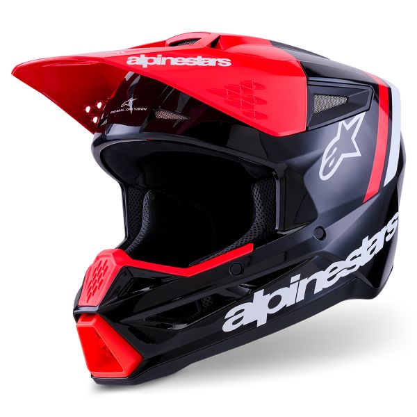 Motocross Alpinestars S-M3 Radium Black Red Fluo White Glossy Motocross Alpinestars S-M3 Radium Black Red Fluo White Glossy