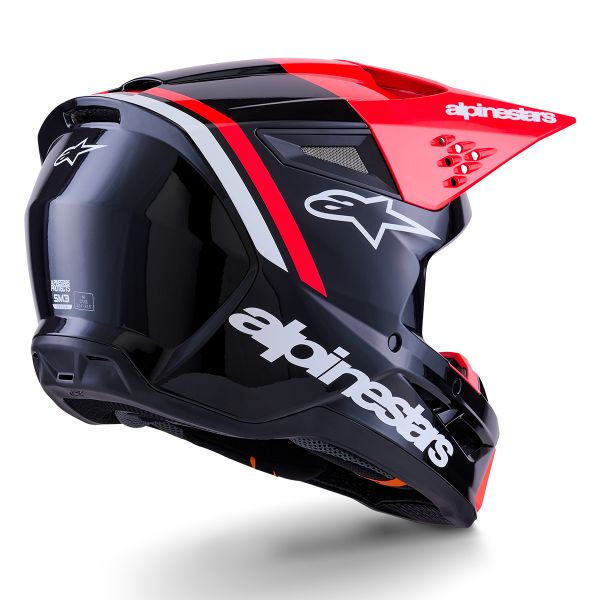 Alpinestars S-M3 Radium Black Red Fluo White Glossy