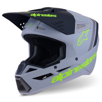 Motocross Alpinestars S-M3 Radium Gray Black Yellow FL Matt