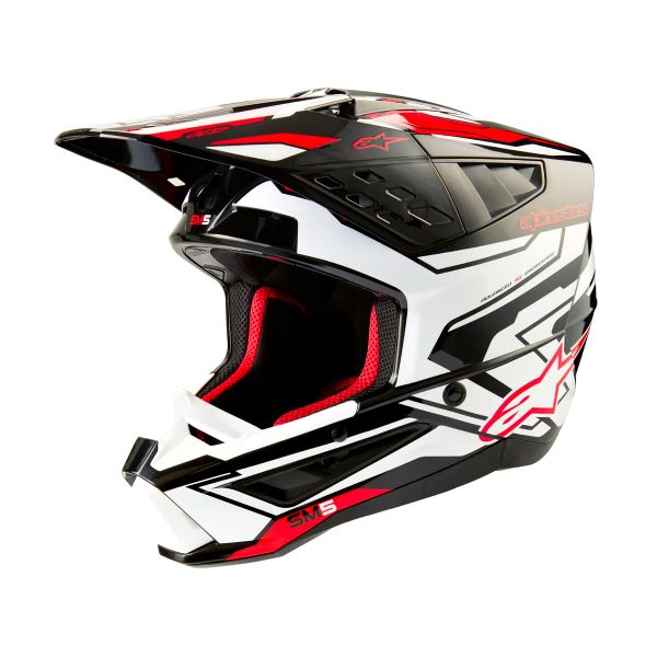 Motocross Alpinestars S-M5 Action 2 Black White Bright Red Motocross Alpinestars S-M5 Action 2 Black White Bright Red
