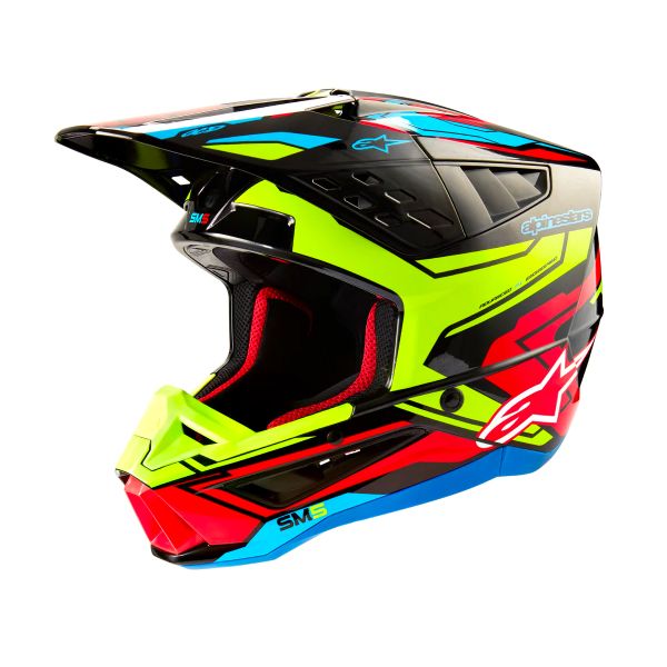 Motocross Alpinestars S-M5 Action 2 Black Yellow Fluo Bright Red Motocross Alpinestars S-M5 Action 2 Black Yellow Fluo Bright Red