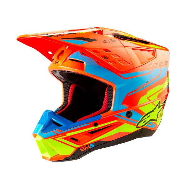 Motocross Alpinestars S-M5 Action 2 Orange Fluo Cyan Yellow Fluo Motocross Alpinestars S-M5 Action 2 Orange Fluo Cyan Yellow Fluo