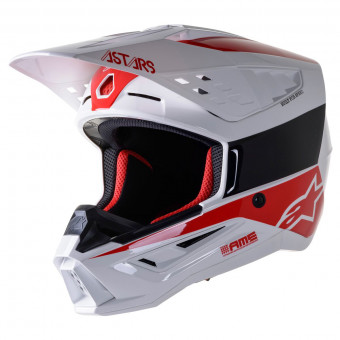 Casque Motocross Alpinestars S-M5 Bond White Red Casque Motocross Alpinestars S-M5 Bond White Red