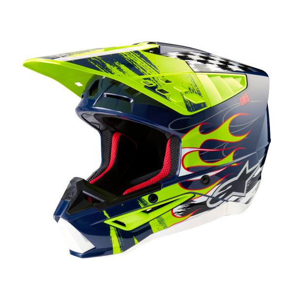 Motocross Alpinestars S-M5 Rash Night Navy Yellow Fluo