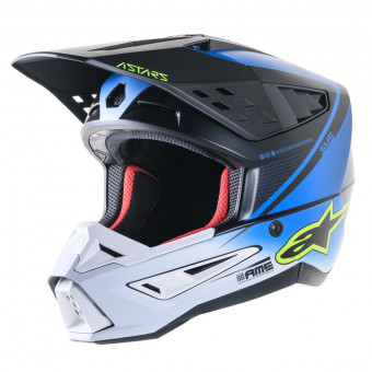 Motocross Alpinestars S-M5 Rayon Nightlife Ucla Blue White Matt