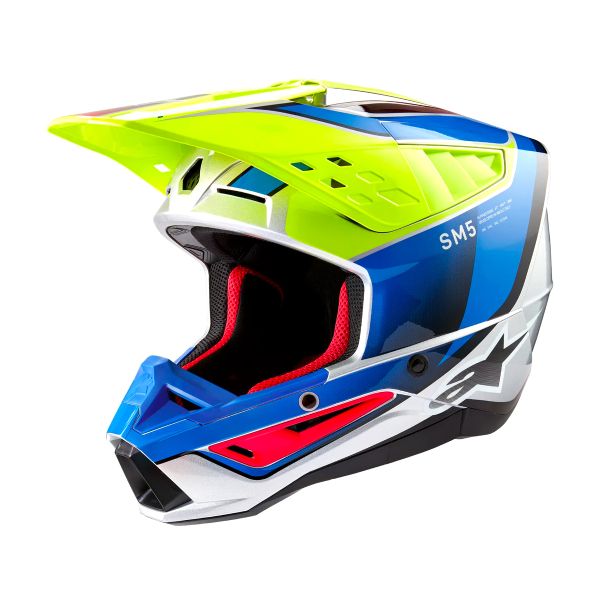 Motocross Alpinestars S-M5 Sail Yellow Fluo Enamel Blue Silver Motocross Alpinestars S-M5 Sail Yellow Fluo Enamel Blue Silver