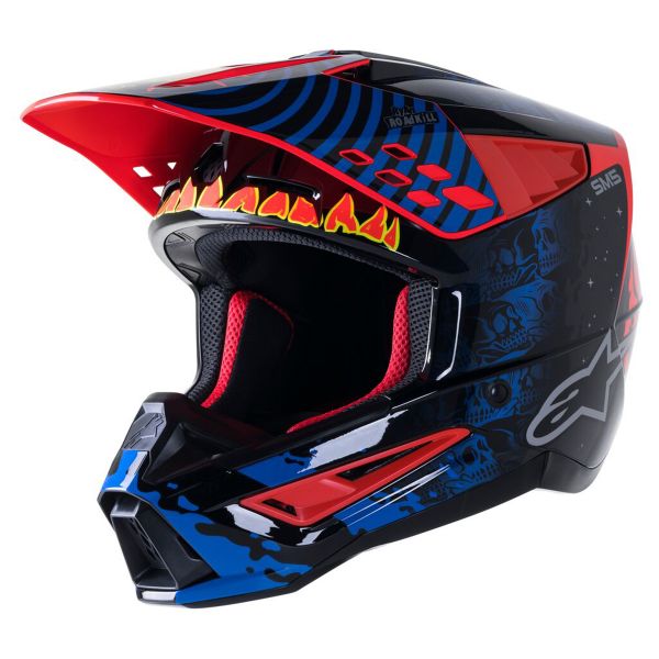 Motocross Alpinestars S-M5 Solar Flare Black Blue Red Fluo