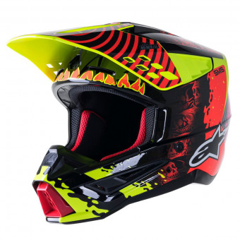Motocross Alpinestars S-M5 Solar Flare Black Red Fluo Yellow