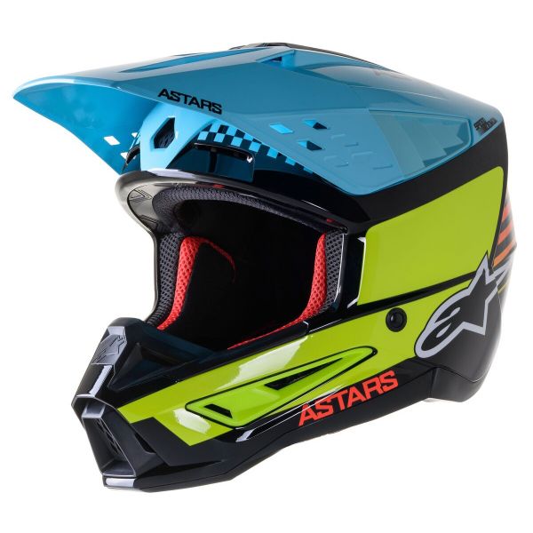 Motocross Alpinestars S-M5 Speed Black Yellow Fluo Light Blue
