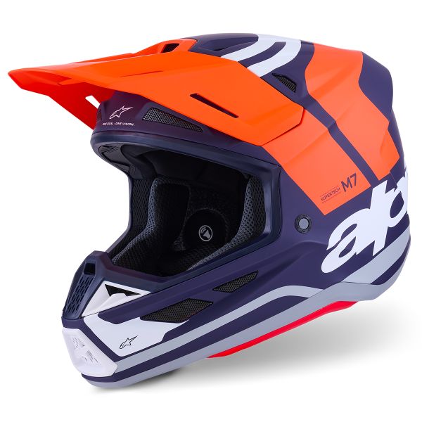 Motocross Alpinestars S-M7 Core Orange Blue Matt Motocross Alpinestars S-M7 Core Orange Blue Matt