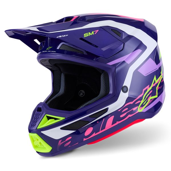 Motocross Alpinestars S-M7 Deed Purple Pink Glossy Motocross Alpinestars S-M7 Deed Purple Pink Glossy