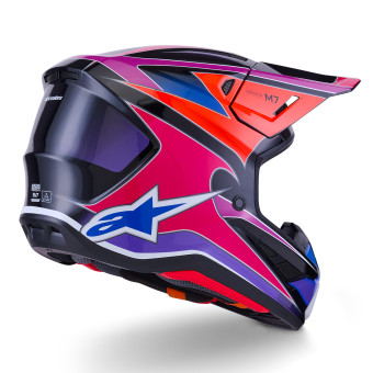 Alpinestars S-M7 Fuse Blue Purple Pink Glossy