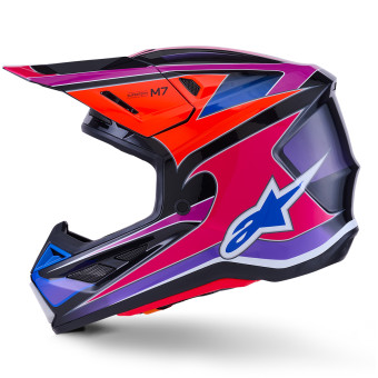 Alpinestars S-M7 Fuse Blue Purple Pink Glossy