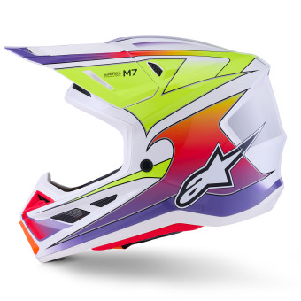 Alpinestars S-M7 Fuse Wh Yellow Fluo Purple Glossy
