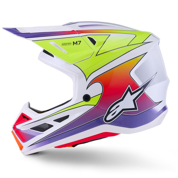 Alpinestars S-M7 Fuse Wh Yellow Fluo Purple Glossy