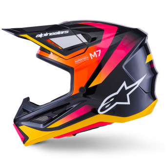 Alpinestars S-M7 Rise Black Yellow Pink Glossy