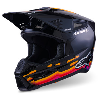 Casque Motocross Alpinestars S-M7 Solid Black Glossy Casque Motocross Alpinestars S-M7 Solid Black Glossy