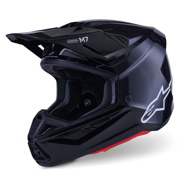 Motocross Alpinestars S-M7 Solid Black Glossy