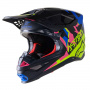 Casque Motocross Alpinestars S-M8 Echo Black Blue Yellow Pink