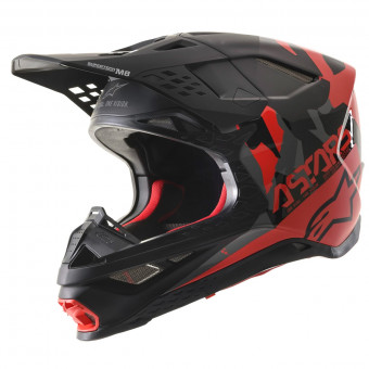 Motocross Alpinestars S-M8 Echo Black Grey Red Fluo