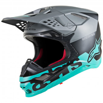 Motocross Alpinestars S-M8 Radium Black Matte Mid Grey Teal