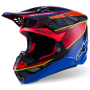 Casque Motocross Alpinestars Supertech S-M10 Era Blue Red Yellow Fluo Glossy