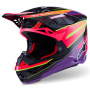 Casque Motocross Alpinestars Supertech S-M10 Era Pink Violet Yellow Fluo Glossy