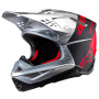 Casque Motocross Alpinestars Supertech S-M10 Flood Silver Black Orange Fluo