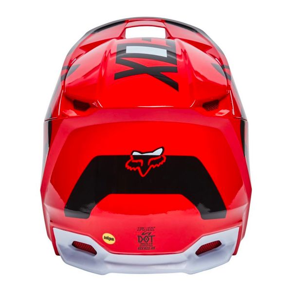 Casco Fox V1 Race Spec Fluo Red M | Casco Unisex Adulto Moto Fox Racing | Rosso Fluorescente Omologato