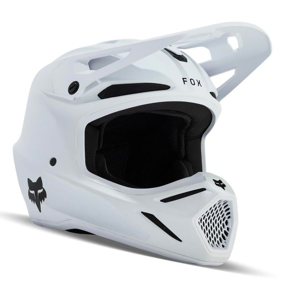 Motocross FOX V3 Solid Matte White Motocross FOX V3 Solid Matte White