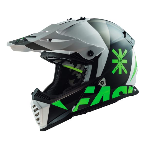 Motocross LS2 Fast Evo Heavy Black White MX437