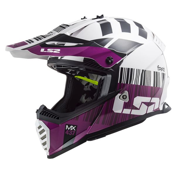 Motocross LS2 Fast Evo Xcode White Purple MX437