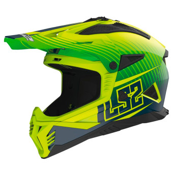 Casque Motocross LS2 Fast II Duck Matt H-V Green H-V Yellow MX708 Casque Motocross LS2 Fast II Duck Matt H-V Green H-V Yellow MX708