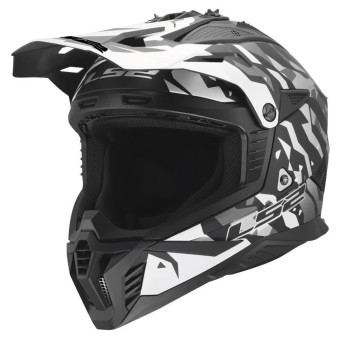 Motocross LS2 Fast II Grotesk Black Grey MX708