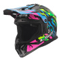 Casque Motocross LS2 Fast II Grotesk Blue Pink Green MX708