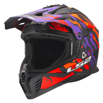 Motocross LS2 Fast II Grotesk Purple Orange MX708