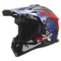 Casque Motocross LS2 Fast II Grotesk White Blue Red MX708