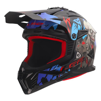 Motocross LS2 Fast II Zombie II Black Red Blue MX708