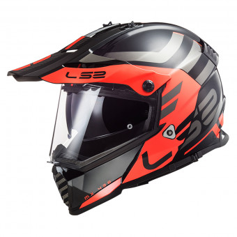 Motocross LS2 Pioneer Evo Adventurer Matt Black Orange MX436
