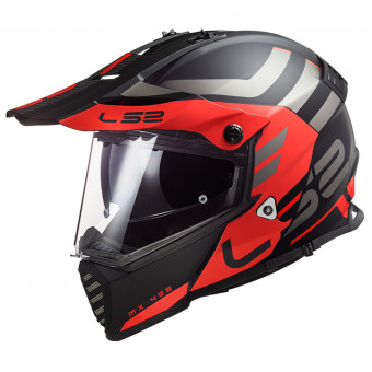 Motocross LS2 Pioneer Evo Adventurer Matt Black Red MX436