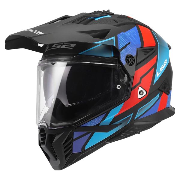 Motocross LS2 Pioneer II Block Black Red Blue MX702