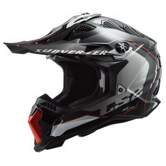 Motocross LS2 Subverter Arched Black Silver Titanium MX700
