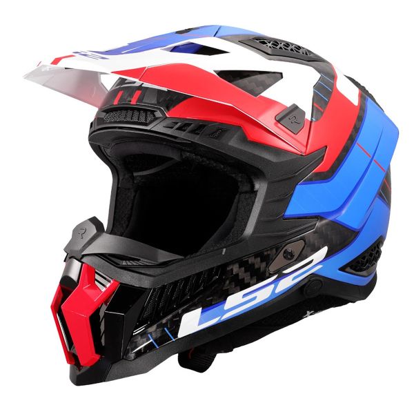 Motocross LS2 X-Force Galuo White Red Blue MX703