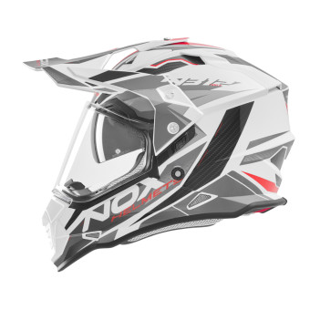 Casque Motocross NOX N312 Track White Shiny Red