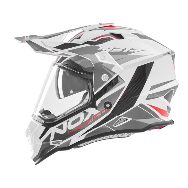 Motocross NOX N312 Track White Shiny Red