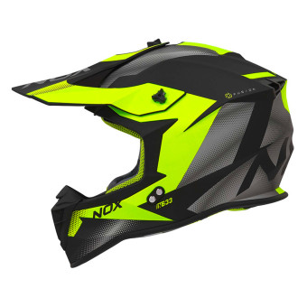 Motocross NOX N633 Fusion Matt Black Neon Yellow